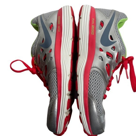 Nike Women’s Dual Fusion Running Sneaker Shoe SZ 7.5 USA  Gray Lime Salmon - Picture 7 of 10